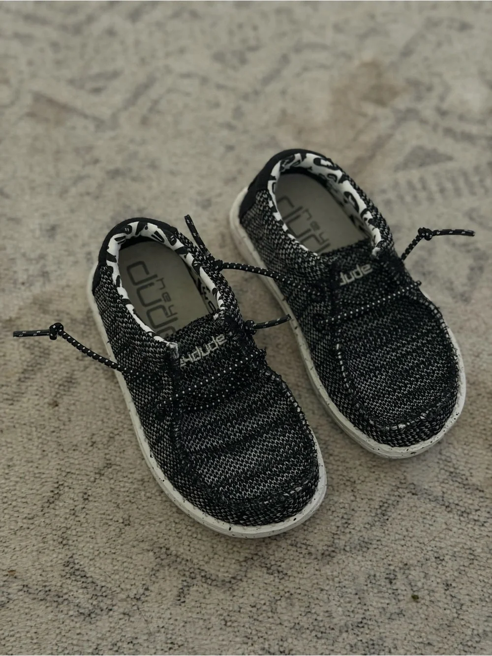 Hey Dude Toddler Slip-On Sneakers - Black/White